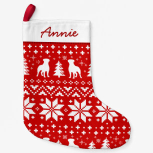 Rottweiler Silhouettes Holiday Sweater Pattern Small Christmas Stocking