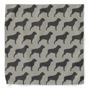 Rottweiler Silhouettes Pattern Grey Bandana