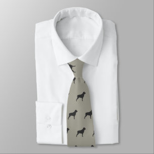 Rottweiler Silhouettes Pattern Rottie Dog Lover Neck Tie
