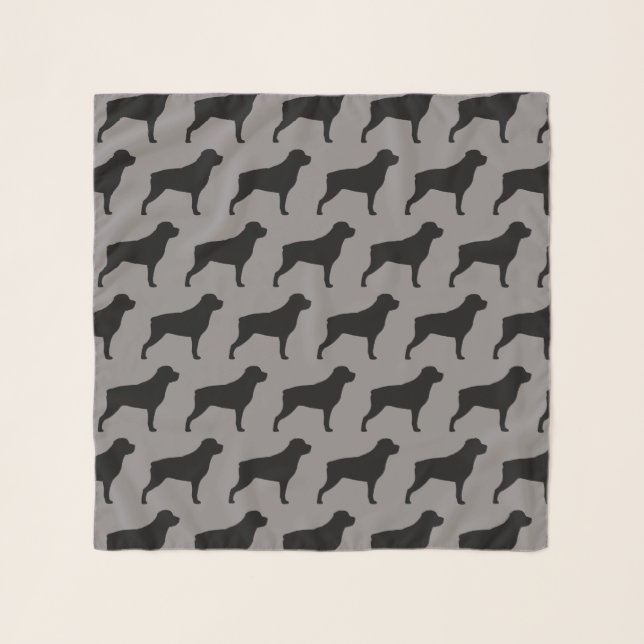 Rottweiler Silhouettes Pattern Scarf (Front)