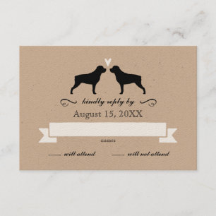 Rottweiler Silhouettes Wedding Reply RSVP