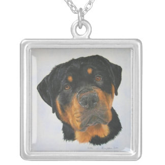 Rottweiler Silver Plated Necklace