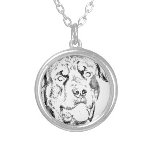 Rottweiler Silver Plated Necklace