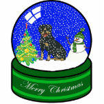 rottweiler snow globe statuette<br><div class="desc">cute holiday ornament</div>