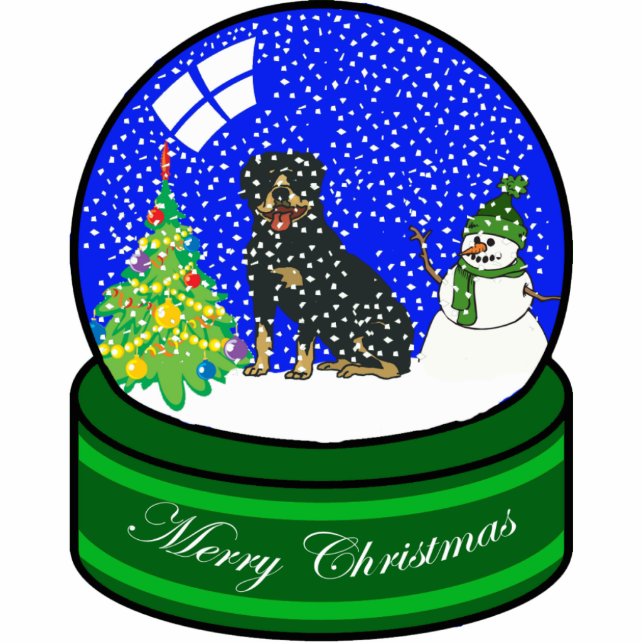 rottweiler snow globe statuette (Front)
