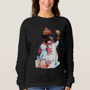 Rottweiler Snowman Snow Night Christmas Dog  Owner Sweatshirt