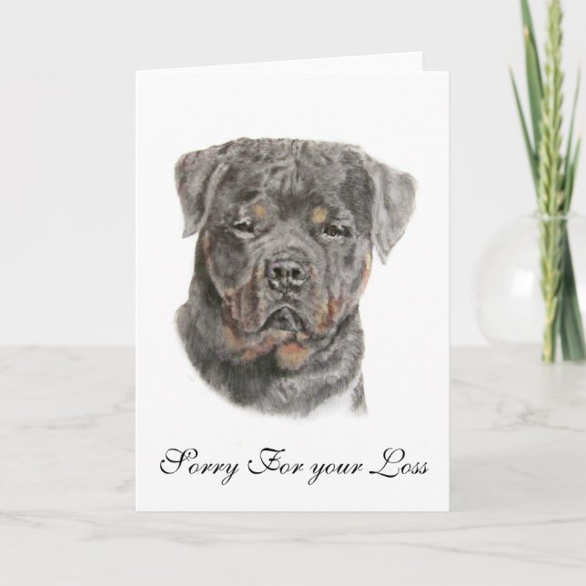 Rottweiler Sorry For Your  Loss Card (Front)