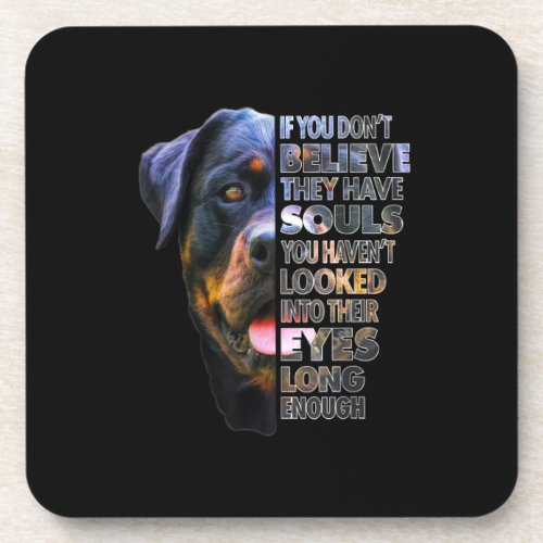 Rottweiler Soul I Love Rotties Dog Lover Beverage Coaster