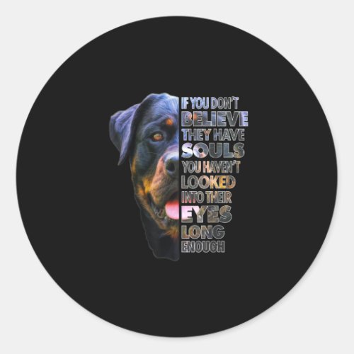 Rottweiler Soul I Love Rotties Dog Lover Classic Round Sticker