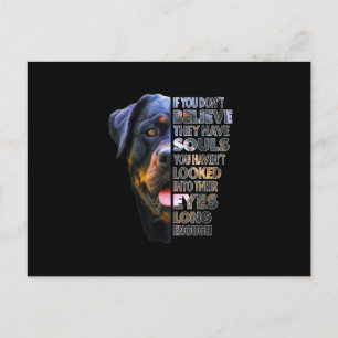Rottweiler Soul I Love Rotties Dog Lover Postcard