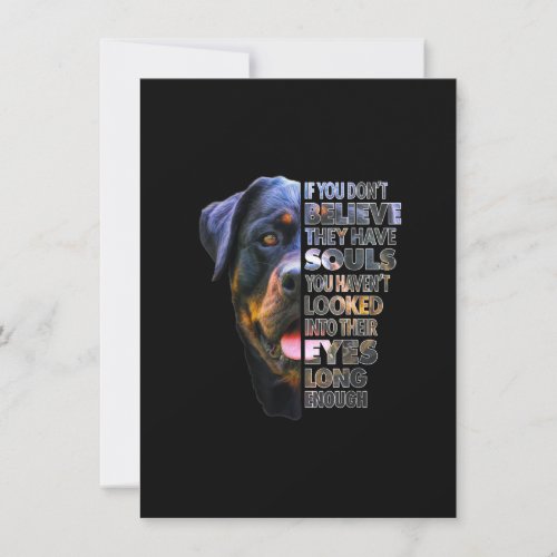 Rottweiler Soul I Love Rotties Dog Lover Thank You Card