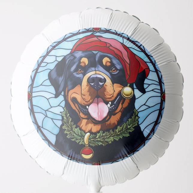 Rottweiler Stained Glass Christmas Balloon (Front)