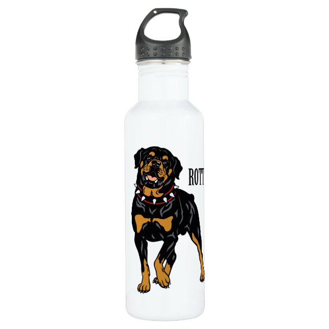 rottweiler stainless steel water bottle (Front)