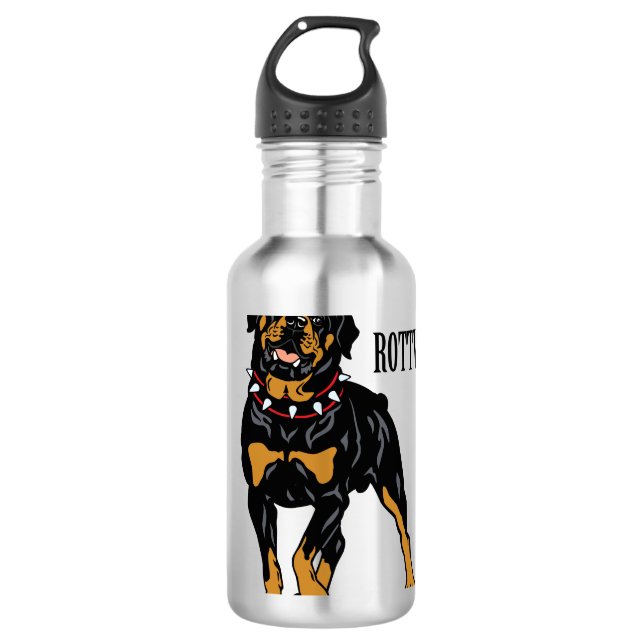 rottweiler stainless steel water bottle (Front)