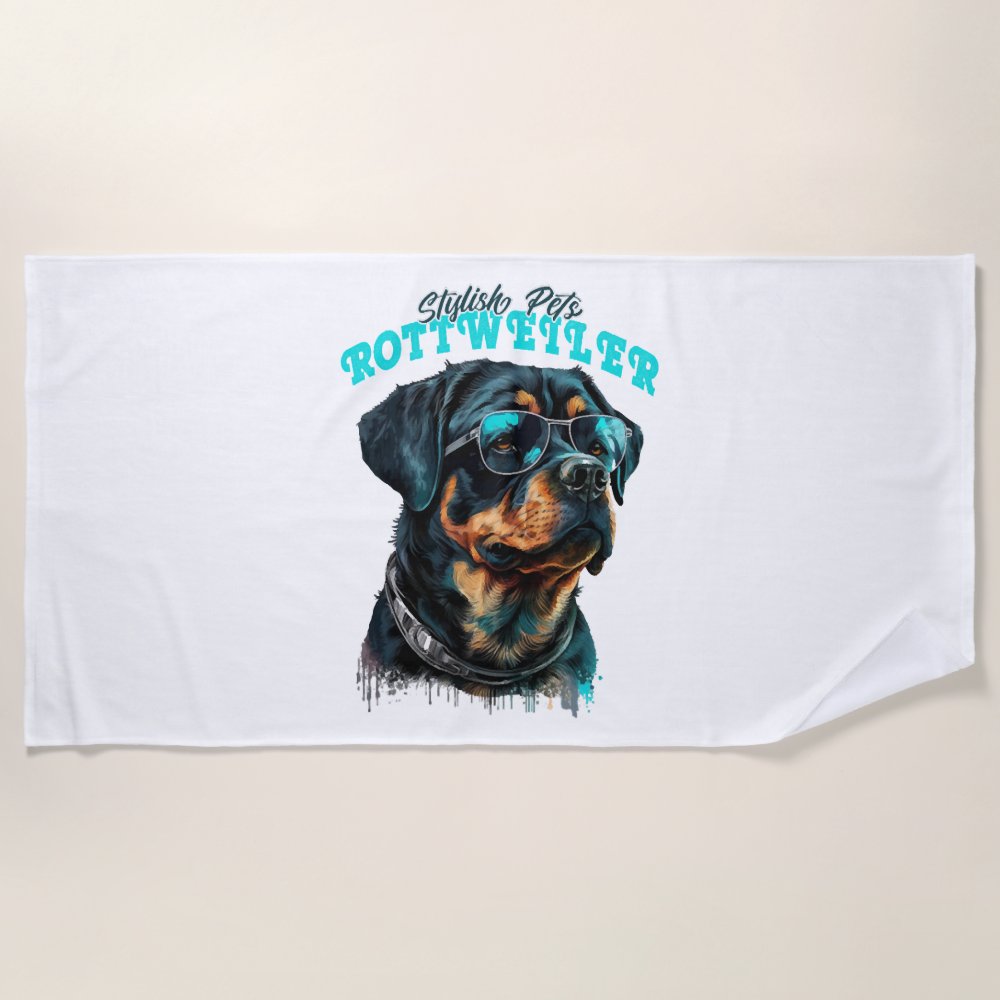 Discover Rottweiler Stylish Pets Beach Towel