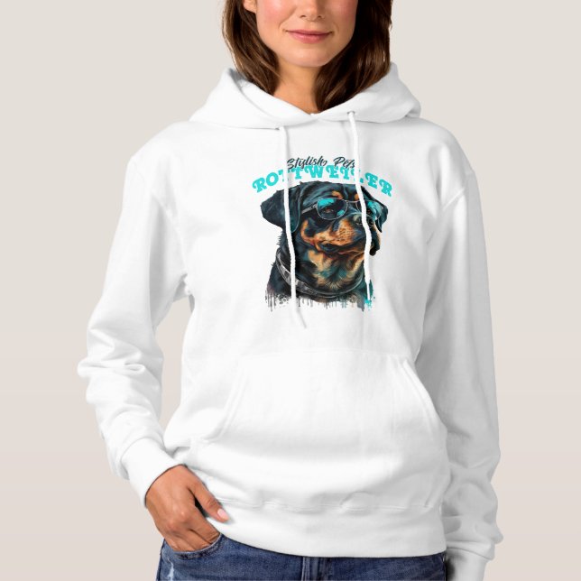 Rottweiler Stylish Pets Hoodie (Front)
