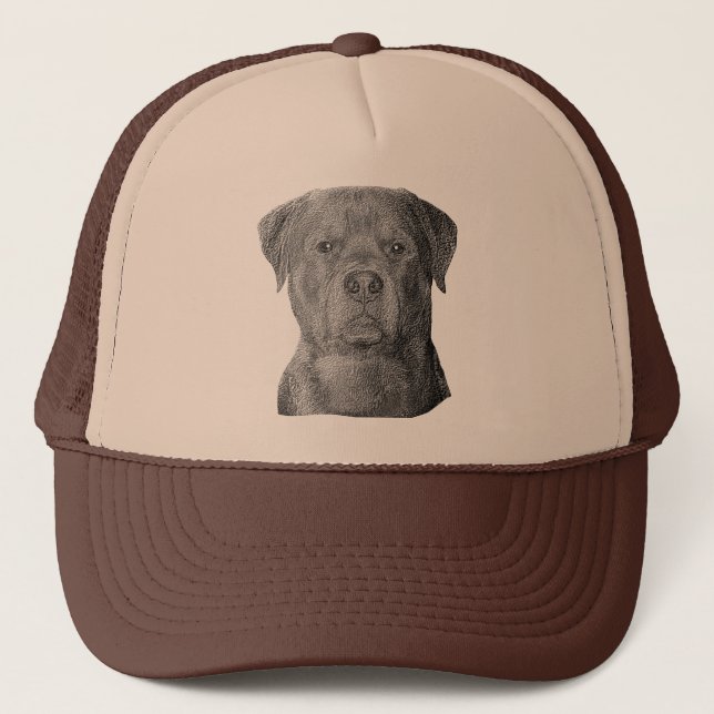 Rottweiler - Stylized Image - Add Your Own Text Trucker Hat (Front)
