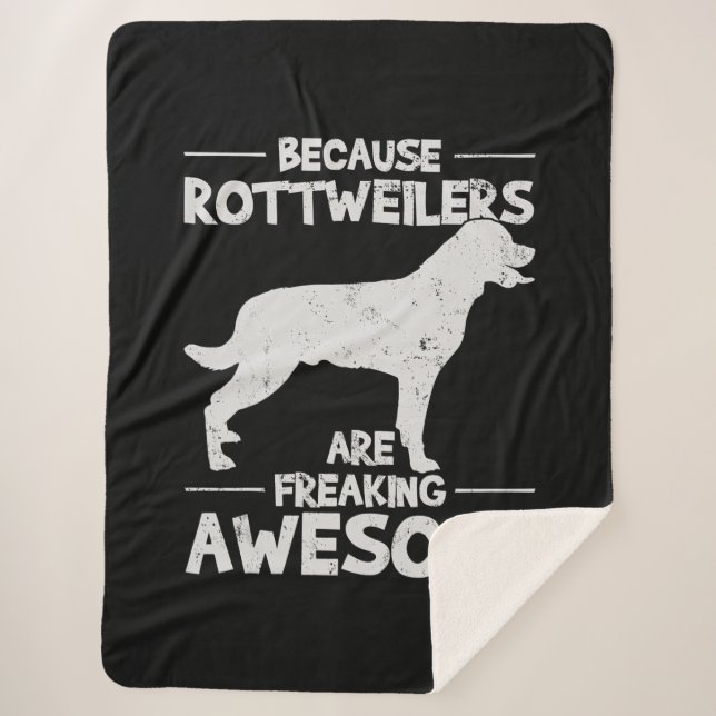 Rottweiler T-Shirt Copy Sherpa Blanket (Front)