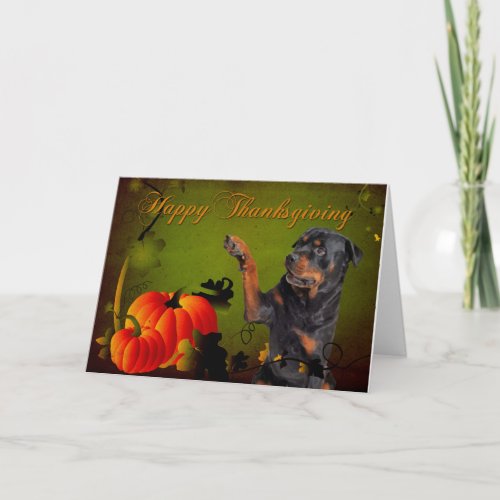 Rottweiler Thanksgiving Card