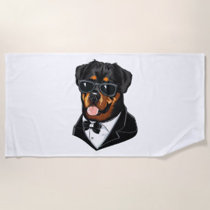Rottweiler The Bodyguard Beach Towel