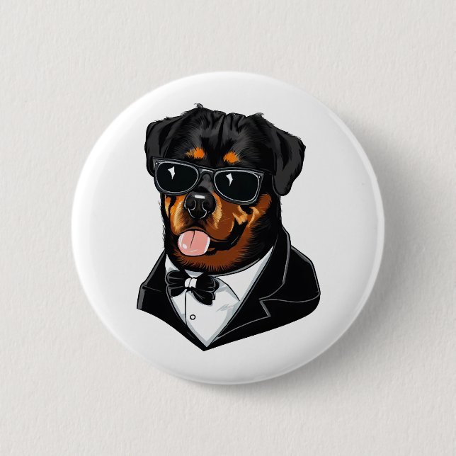 Rottweiler The Bodyguard Button (Front)