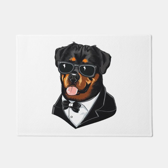 Rottweiler The Bodyguard Doormat (Front)