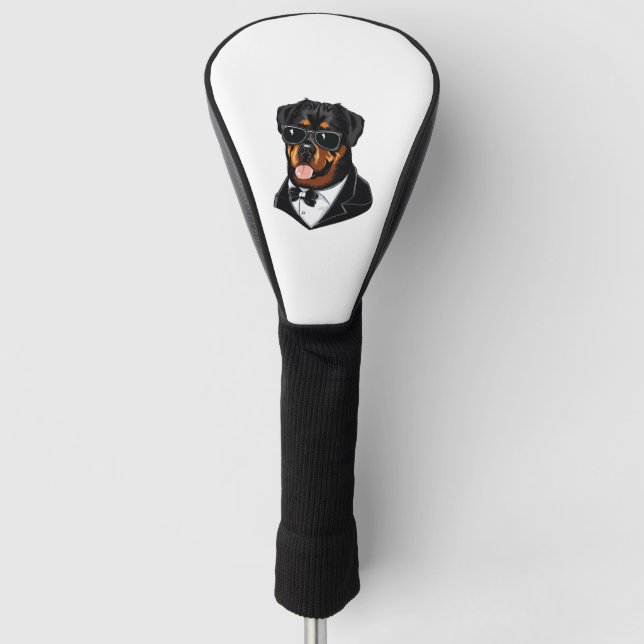 Rottweiler The Bodyguard Golf Head Cover (Front)