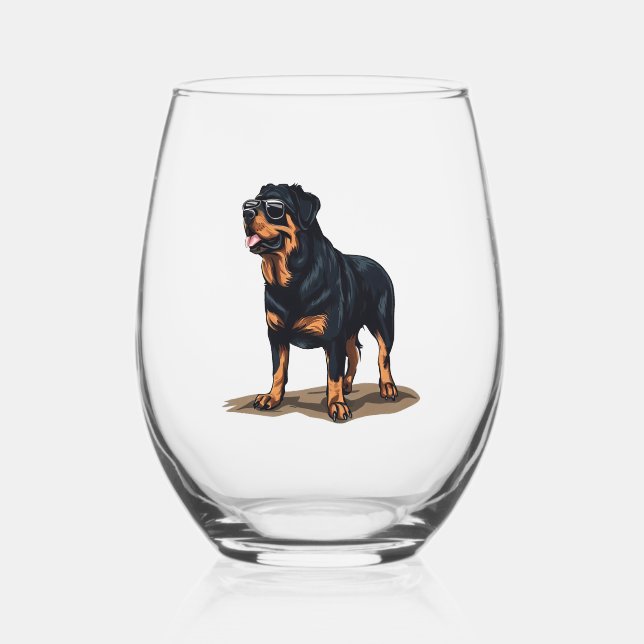 Rottweiler The Explorer Stemless Wine Glass (Front)
