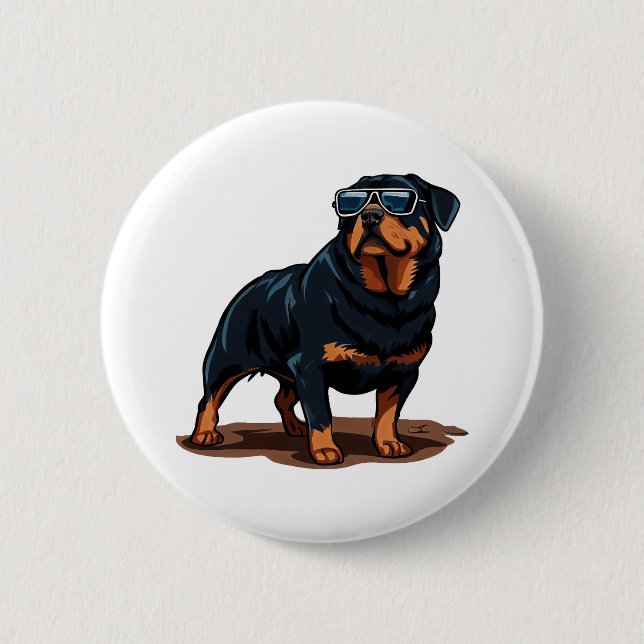 Rottweiler The Gent Button (Front)