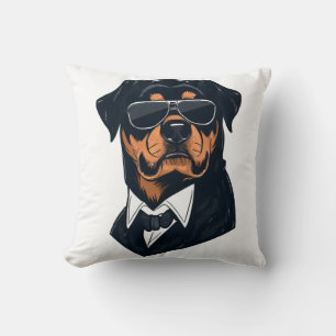 Rottweiler The Gentlemen  Throw Pillow