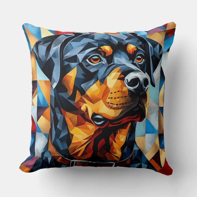 🐶 Rottweiler Throw Pillow For Dog Lovers 🛋️ (Front)