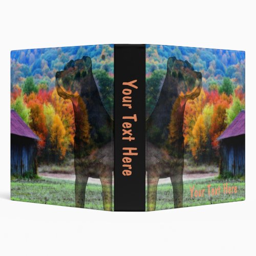 Rottweiler Tobacco Barn Fantasy Art Personalized 3 Ring Binder