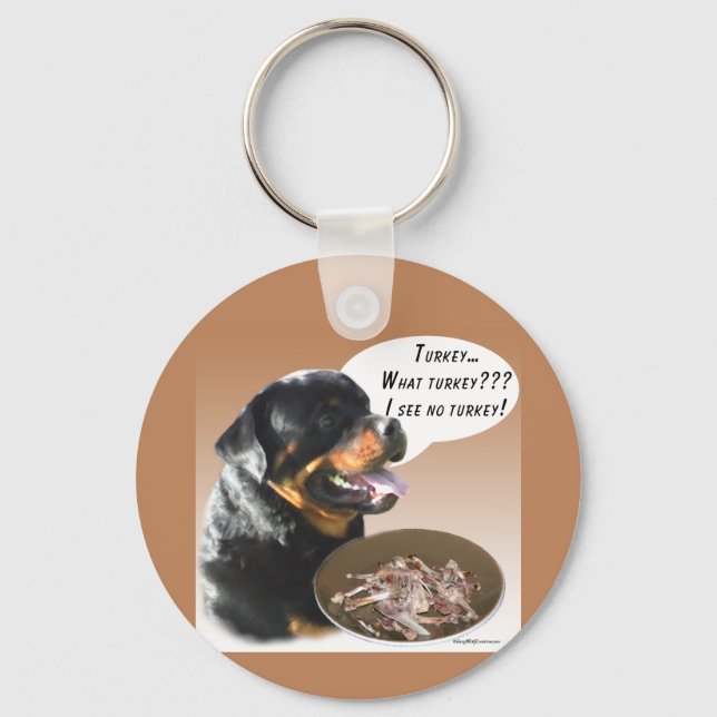 Rottweiler Turkey Keychain (Front)