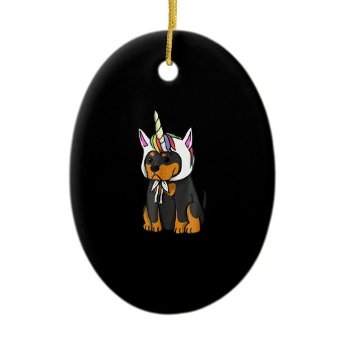 Rottweiler Unicorn Dog Ceramic Ornament