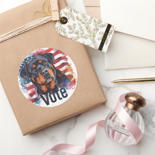 Rottweiler US Elections Vote for Paws_itive Change Classic Round Sticker