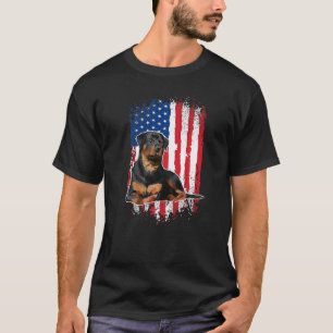 Rottweiler USA Patriotic America 4th Of July Dog O T-Shirt