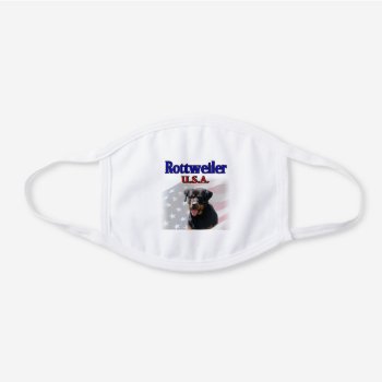 Rottweiler Usa White Cotton Face Mask by DogsByDezign at Zazzle