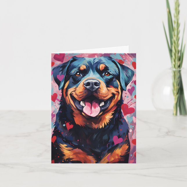 Rottweiler Valentines day Card (Front)