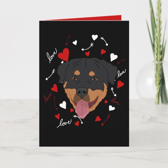 Rottweiler Valentines Day  Holiday Card (Front)