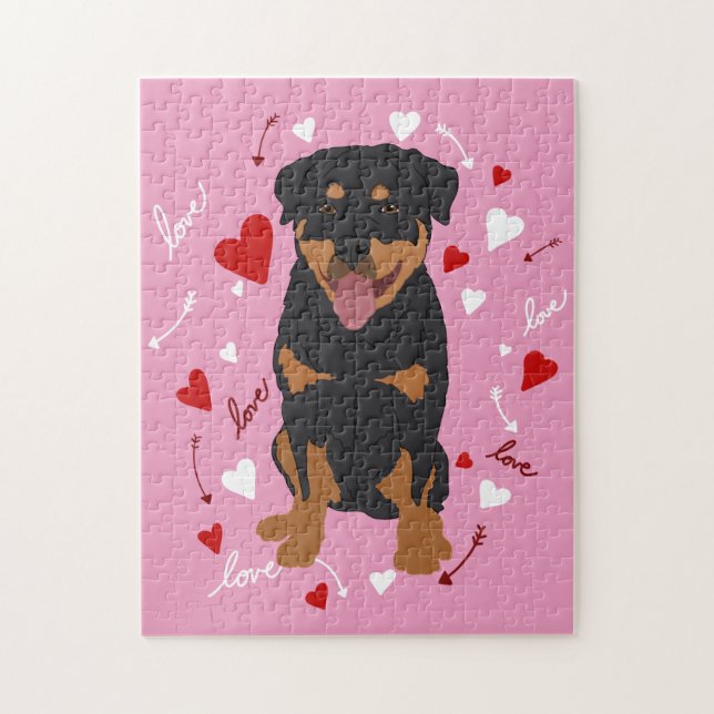 Rottweiler Valentine's Day Jigsaw Puzzle (Vertical)