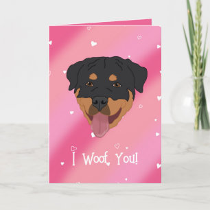 Rottweiler Valentines Day Letterpress Thank You Card