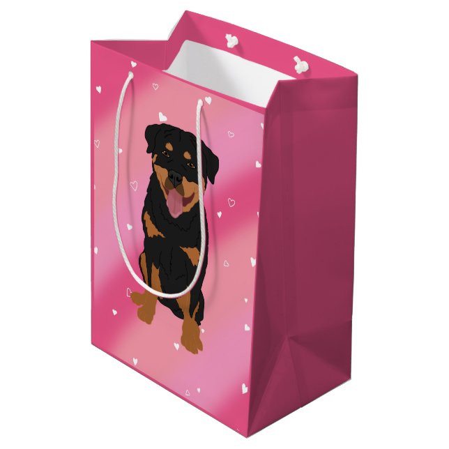 Rottweiler Valentines Day  Medium Gift Bag (Back Angled)