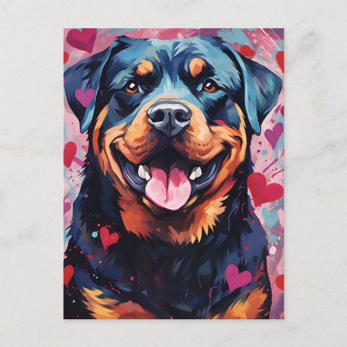 Rottweiler Valentines day Postcard