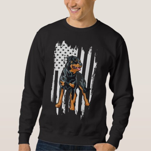 Rottweiler Vintage USA American Flag Sweatshirt
