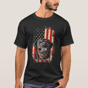 Rottweiler. Vintage USA American Flag T-Shirt