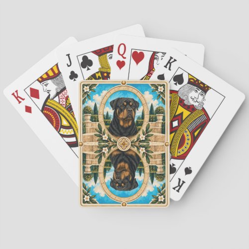 Rottweiler, Vintage Watercolor Dog Art Poker Cards
