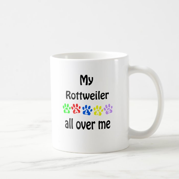 Rottweiler Walks Design Coffee Mugs