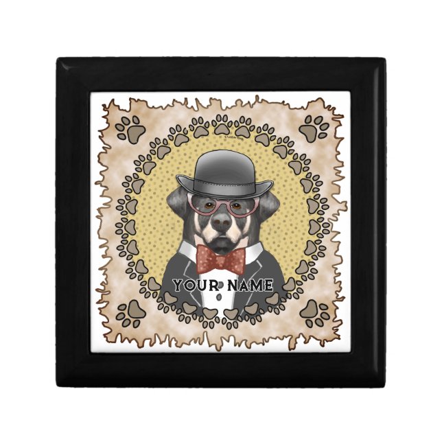 Rottweiler Wearing Glasses  Gift Box (Front)