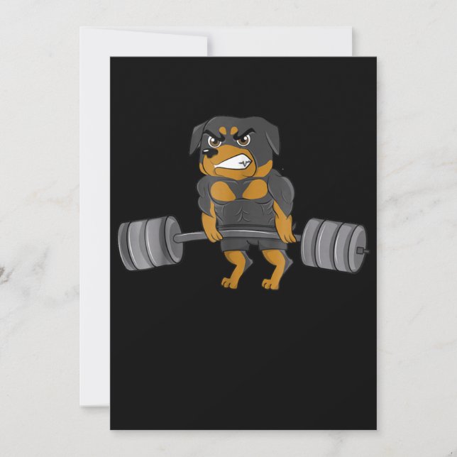 Rottweiler Weightlifting Bodybuilding  Dog Announcement (Front)