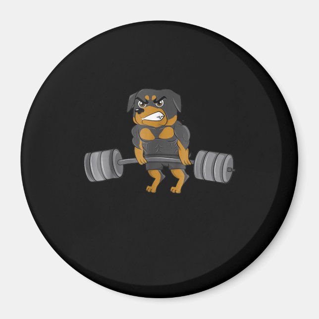 Rottweiler Weightlifting Bodybuilding  Dog Magnet (Front)